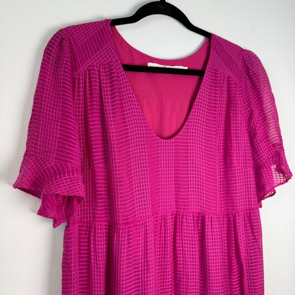 Marie Oliver Dress 100% Silk Vanessa Maxi Fuchsia Size XL - Picture 2 of 8